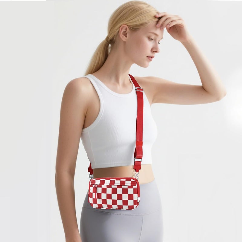 NEWROGENG Checkered WristleWallets for Women, RFID Wallet Crossbody with 4 Zippers, Credit Card Holder Cell Phone Organizer - Image 3